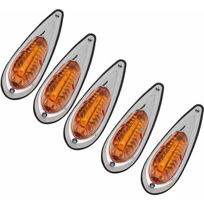 12V 24V 5 stuks amberkleurige markeringslichten voor op het dak van de cabine, waterdicht, superhelder, voor campers, vrachtwagens en pick-ups 12V gray