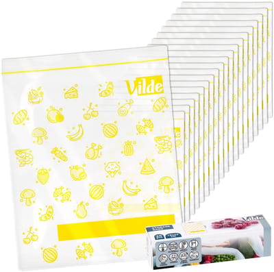 Voedselzakken 18x23 cm 20 stuks - Gripzakjes voor Voedselopslag - Zakken voor Voedsel - Ziplock Bags - Zakjes - Gripzakken