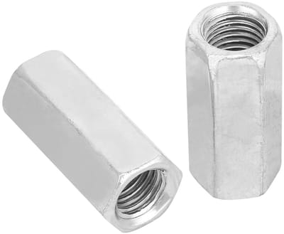 Langere Hex Koppelnut van Koolstofstaal met Galvaniseerde Afwerking - 2 Stuks (M16 x 50) voor Duurzame Verbindingen en Betrouwbare Prestaties