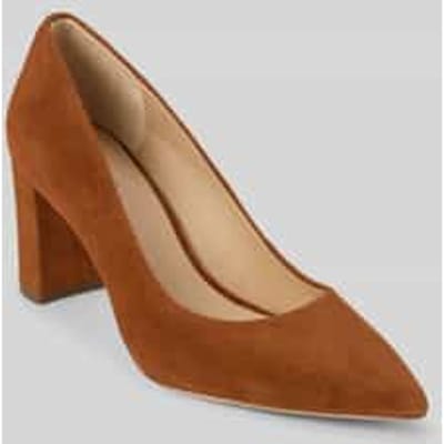 Pumps van echt leer met logodetail