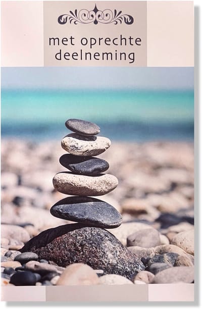 Met Oprechte Deelneming wenskaart - 12x17cm - Gevouwen kaart inclusief envelop - Rouwkaart