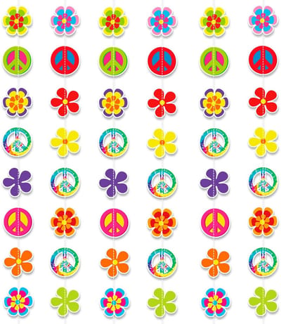 Dailygoods- Hippie-accessoires - Hippie Slinger - Boho Decoratie - Vredesbord - Hangende Streamer - Feestdecoratie - Papiermateriaal