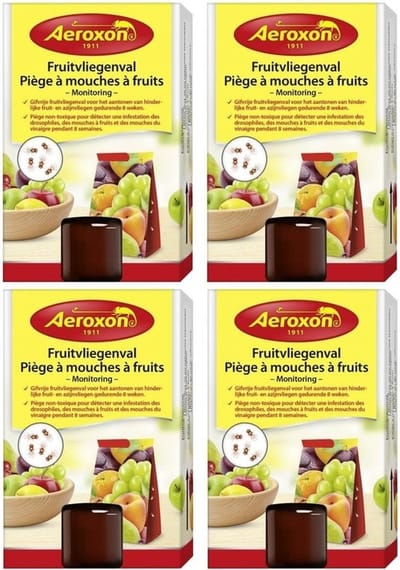 Aeroxon fruitvliegenval 40 ml - 4x - Fruitvliegjes vangers - Insectenbestrijding