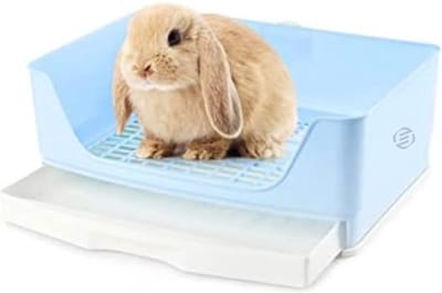 Equivera Konijnentoilet Rechthoek - Konijnentoilet - Dieren Wc - Dierentoilet - Huisdiertoilet - Konijnen Wc - Knaagdiertoilet - Urinepan - Konijn