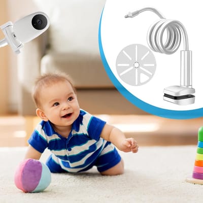 Babymonitor houder - Camera houder - Babykamer bewaken - Verstelbare klemarm - 15 x 10 x 6 cm - Wit