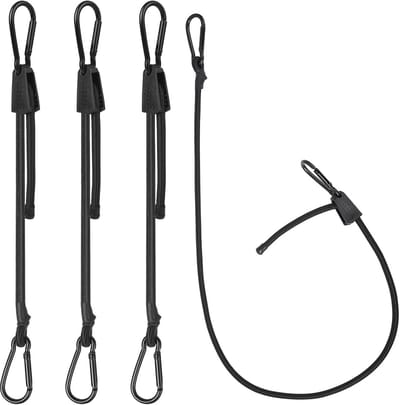 4x Verstelbare Spanbanden met Karabijnhaak - Sterke Elastische Touwen voor Auto, Fiets en Camping - 100 cm Zwart