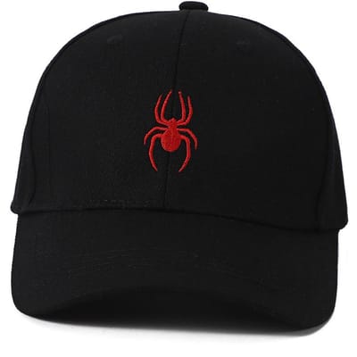 Spinnenkoppel baseballpet set geborduurd zwart en wit casual dad hat lichtgewicht verstelbaar casual golf zonneklep geschikt vo One Size zwart