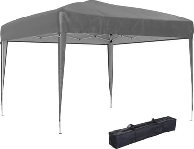 Pop-up Tonnelle - Feesttent Tuin - Buitenfeest Organiseren - Snelle Opzet - 3x3 Meter - Grijs