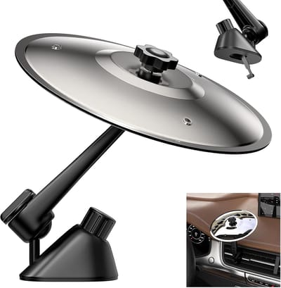 Mini Metalen Autobekkens-Drum met Luchtrooster - Crash Bekken voor Auto Dashboard - Grappige Muziekinstrumenten-Gadget voor Drummers & Muziekliefhebbers - Ideaal Cadeau - Zilver