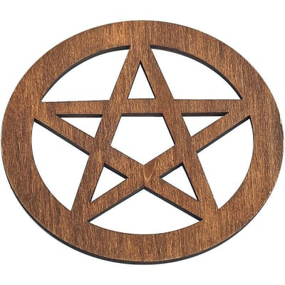 12CM Houten Offeraltaar Pentagram Hekserij Ceremonieel Ornament Bord Knutselen Placemat Onderzetter Hout Ophangen Huis Wanddecoratie