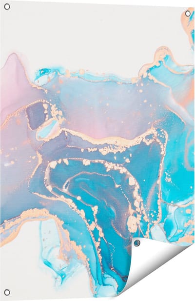 Gards Tuinposter Abstracte Kunst van Marmer - 60x80 cm - Tuindoek - Tuindecoratie - Wanddecoratie buiten - Tuinschilderij