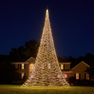 Fairybell vlaggenmast kerstboom - 10 m - 8.000 warm witte ledlampjes - exclusief vlaggenmast