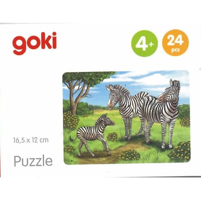 Goki Wooden Mini Puzzle - Wild Animals 2D Puzzels