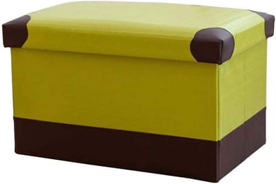 Opvouwbare Voetenbank - Opbergkruk Poef - Extra Zitten - Met Verborgen Opbergruimte - 48 x 31 x 31 cm - Groen