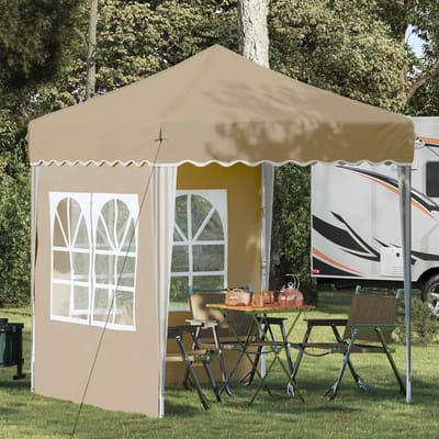 vidaXL - Pop-up - Feesttent - 195 - x - 195 - x - 245 - cm - Crèmekleurig - Oxford - Stof