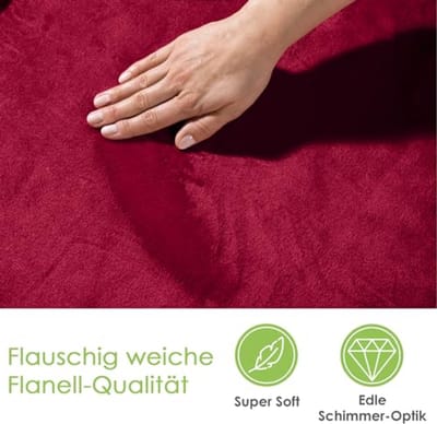 Hoogwaardige flanellen knuffeldeken XXL, super zacht en warm, Oeko-Tex gecertificeerd, bordeauxrood 240 x 220 cm