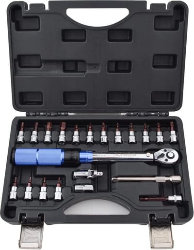 Momentsleutel Set 1/4" Drive 21-delig 2-24NM Fiets Auto Reparatie Sets - Ratelsleutel Tool