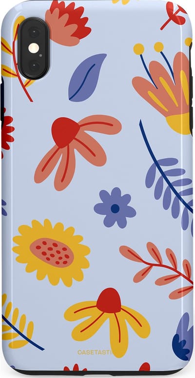Casetastic hoesje geschikt voor Apple iPhone XS Max - Dubbellaagse bescherming - Bloemenval - Fashion Case - Lavendel Goud Terracotta