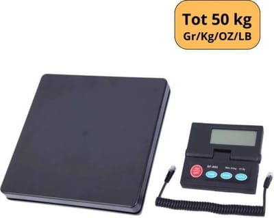 TADES® Digitale pakketweegschaal - Postweegschaal - Plateau Weegschaal Gebruik Meerder Weegeenheden - Kg/gr/lb/oz - Digitale Meting - Weegt Tot Maximaal 50 Kg- Zwart