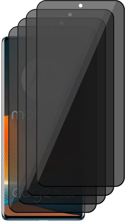 Privacy Screenprotector geschikt voor Motorola Edge 50 Fusion - 4x Volledig Dekkend Glas Screen Protector