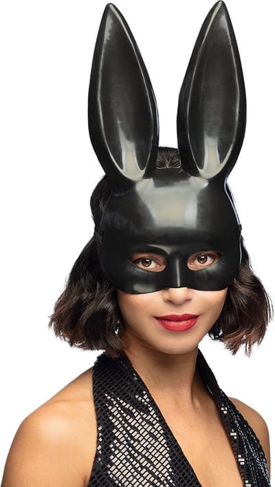 Boland - Masker Bunny zwart Zwart - Volwassenen - Konijn - Carnaval - Themafeest