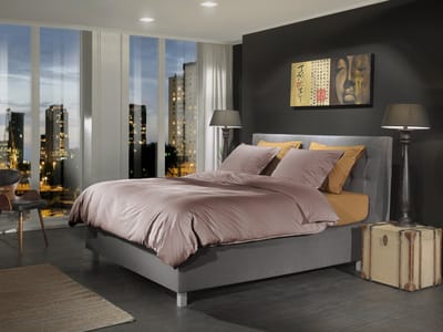 Yellow Perkal Dekbedovertrek - Tweepersoons - Perkal - 200x200-220 cm - Roze