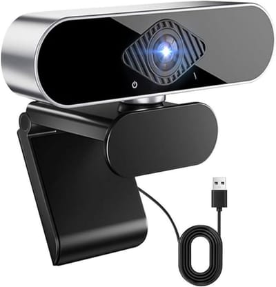 GELLDG Webcam - 1080p HD Webcamera met Microfoon - 360° Verstelbaar & Meerdere Plaatsingsmogelijkheden - Geschikt voor Videobellen, Live Streaming en Opnames - Plastic Behuizing - Afmetingen 10x5cm - Plug & Play USB Cam