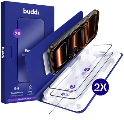 2-Pack Screenprotector Geschikt voor iPhone 17 Pro - Buddi Easy Fit Tempered Glass met Installatietray - 9H+ Gehard Glas - Case Friendly Glasplaatje - Eenvoudige montage