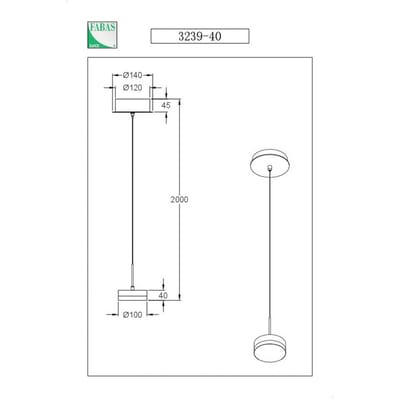 Fabas Luce Hanglamp Dunk, messing, 1-lamp, 3.000 K, metaal