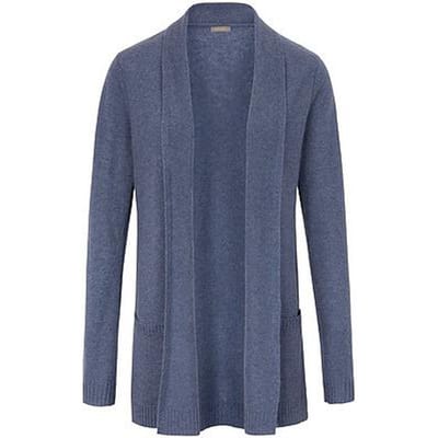 Vest 100% kasjmier lange mouwen Van Peter Hahn blauw