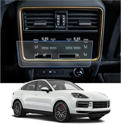 Porsche Cayenne 2024 2025 Facelift Beschermfolie voor Airconditioning en GPS Scherm, 6H Kr scratchbestendig, Navi Film Accessoires Set van 2
