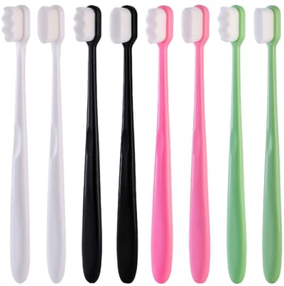 Dailygoods- Tandenborstel 8 Stuks - Extra Zachte Borstelharen - Handmatige Tandenborstel - Gevoelig Tandvlees - Micro-Nano Borstel - 17,5 x 1,5 cm - Mondhygiëne