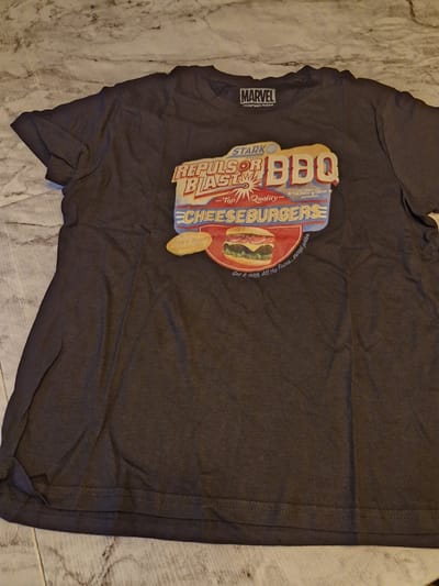 T-Shirt - Marvel - Stark BBQ - Zwart - Mt 14 Y