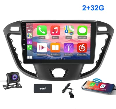 ESSGOO CarPlay autoradio geschikt voor Ford Transit Custom (2012-2021) - 9 inch touchscreen - Android 15 - Draadloos Apple Carplay & Android Auto - 2GB + 32GB - BT AUX USB Wifi GPS Navigatie - Achteruitrijcamera - Microfoon - DAB+