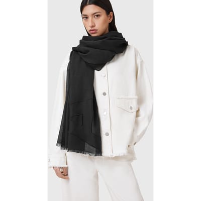 AllSaints Underground Pareo Black Size: OS | Scarves Outlet | Dames | Zwart