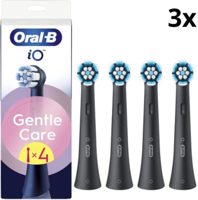 Oral B iO Gentle Care Opzetborstels – Zwart - 3 x 4 stuks
