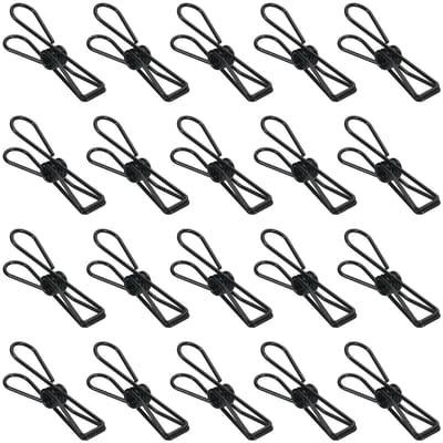 Dailygoods - 50 stuks metalen draadklemmen, multifunctionele stalen draadklemmen, 32 mm mini-pinnen voor kleding, rekeningen, papier, kantoorbenodigdheden, keuken, kamperen (zwart)