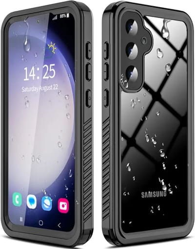SBG Outdoor Case Waterdicht Transparant Hoesje geschikt voor Samsung Galaxy S24 | Shockproof | Onderwater tot twee meter | Antislip greep | IP68-gecertificeerd | Doorzichtig / Zwart