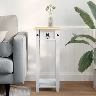 vidaXL - Plantenstand - Wit - 30 - x - 30 - x - 73 - cm - Massief - grenenhout