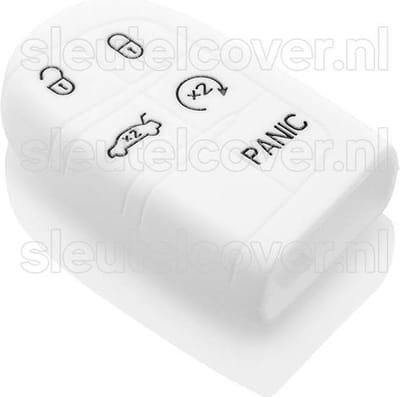 Autosleutel Hoesje geschikt voor Jeep - SleutelCover - Silicone Autosleutel Cover - Sleutelhoesje Wit