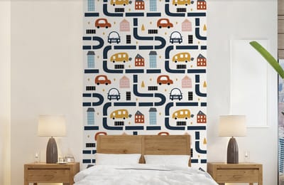 Behang - Fotobehang Design - Jongens - Auto - Kinderen - Breedte 150 cm x hoogte 240 cm