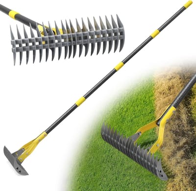 Gazonhark Set - Tuinhark Blad - Gazon Onderhoud - Lichtgewicht Ontwerp - 4 Stuks - Groen