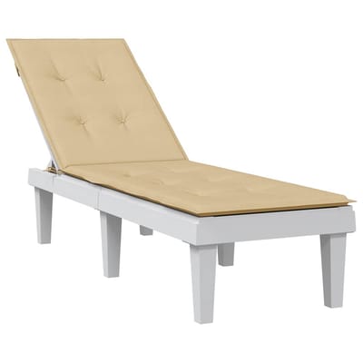 vidaXL - Terrasstoelkussen - (75+105) - x - 50 - x - 4 - cm - stof - gemêleerd - beige
