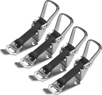 Set van 4 stevige houder voor scheppen, ideaal voor dakdragers, aanhangers en gereedschapschuren, met elastische band en vergrendelmechanisme