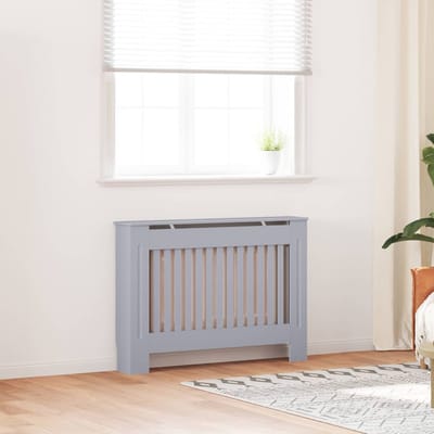 vidaXL Radiatorombouw 112x19x81,5 cm bewerkt hout grijs