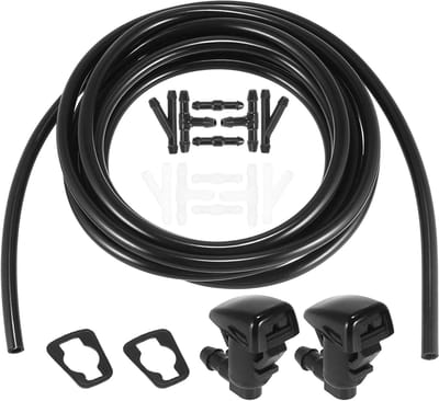 Ruitensproeislang Kit - Wisserwaterslang Reparatie - Auto Onderhoud - Universele Koppelingen - 15 Stuks - Zwart