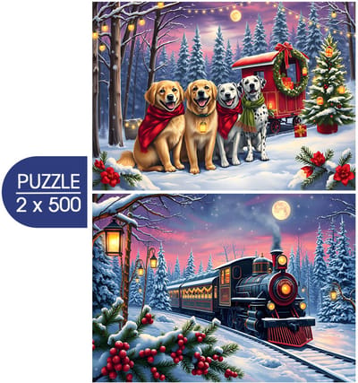 Bluebird Puzzle kerst puzzel - 2 stuks - Christmas is Coming - 500 stukjes.