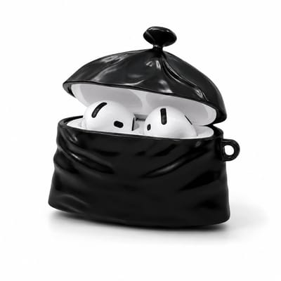 Vuilniszak AirPods 4 Hoesje - Grappige Siliconen Beschermhoes in Vuilnisbak Design - Schattig Novelty Case voor Apple AirPods 4 - Schokbestendig - Uniek Cadeau voor Mannen en Vrouwen