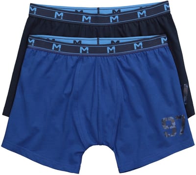 Men Plus - Heren - Midpants FLEXLASTIC® Buikfit 2-pack onderbroek - Donker koningsblauw - Maat 7XL