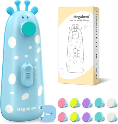 Thijox - Elektrische Baby Nagelvijl - Veilig & Stil - Baby Nageltrimmer met Nachtlicht - 10 Slijpen Hoofd Pads - Perfect voor Pasgeborenen en Peuters